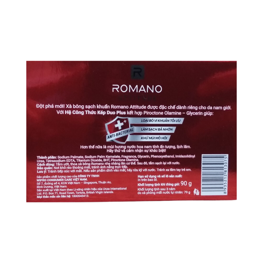 Xà bông thơm sạch khuẩn Romano Attitude