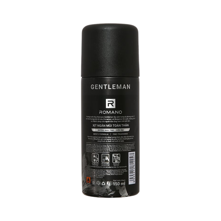 Xịt Khử Mùi Toàn Thân Romano Gentleman