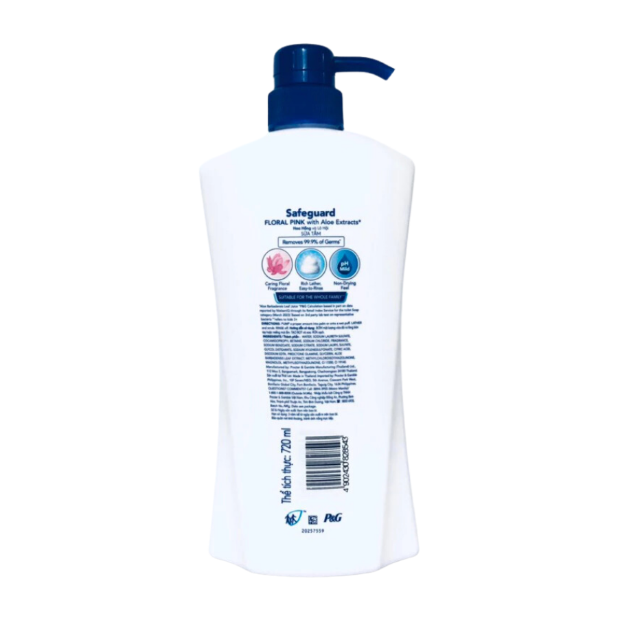 Sữa Tắm SAFEGUARD Sạch 99,9% Vi Khuẩn & Mát Lạnh Như Băng Hồng Lô Hội Chai Arctic Fresh