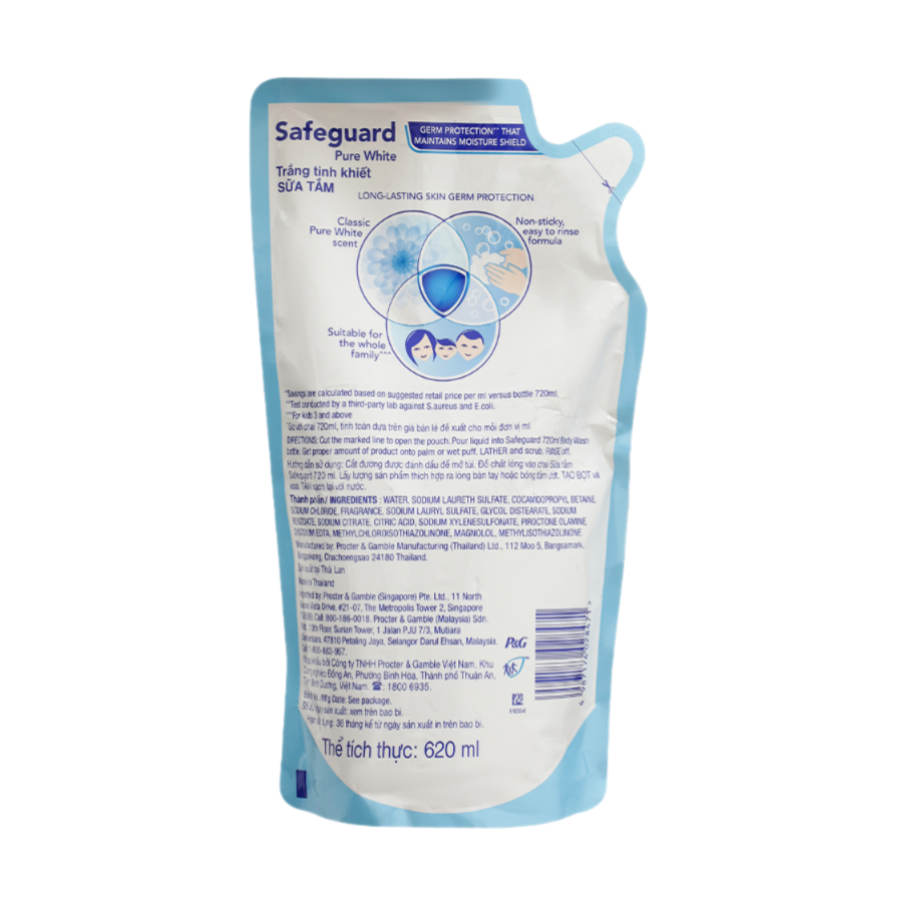 SỮA TẮM SAFEGUARD SẠCH 99,9% VI KHUẨN & DỊU NHẸ CHO DA