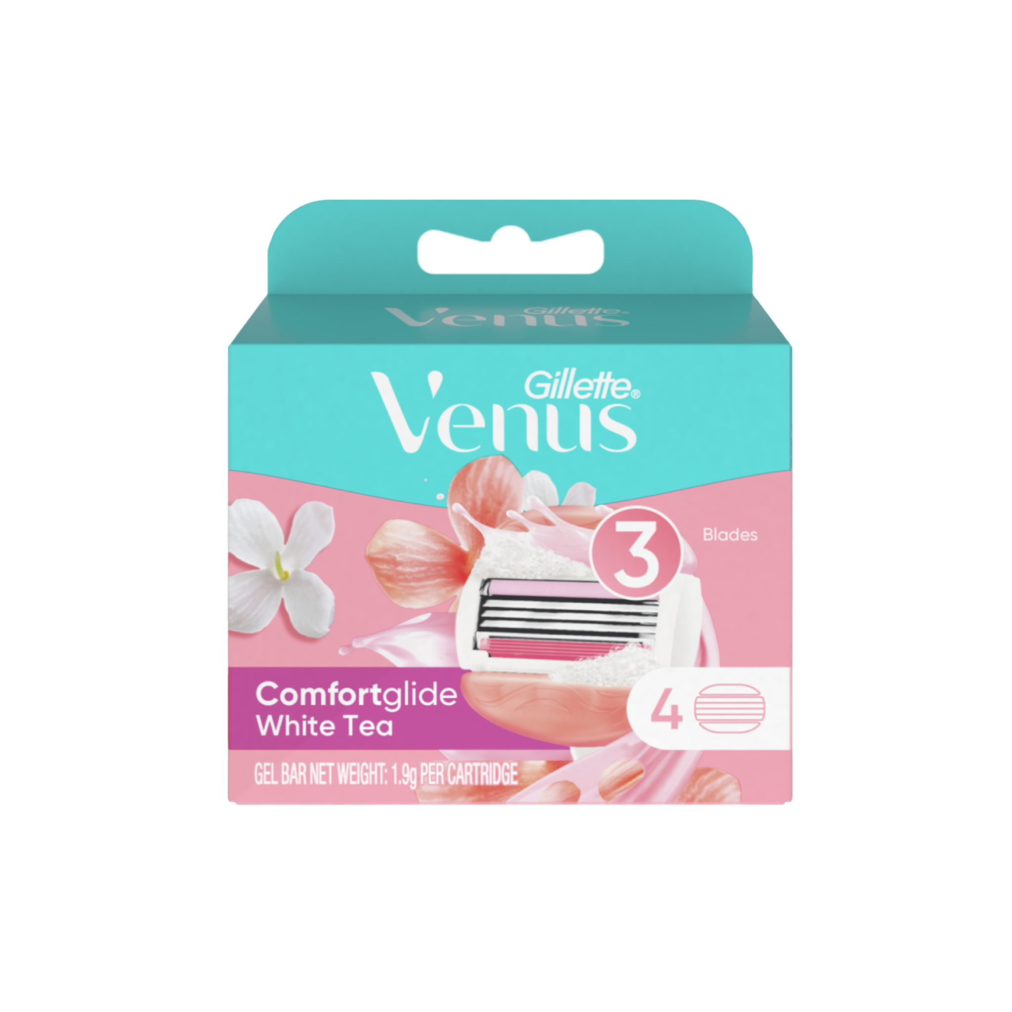Gillette Venus Comfortglide White Tea Replacement Cartridges Pack of 4