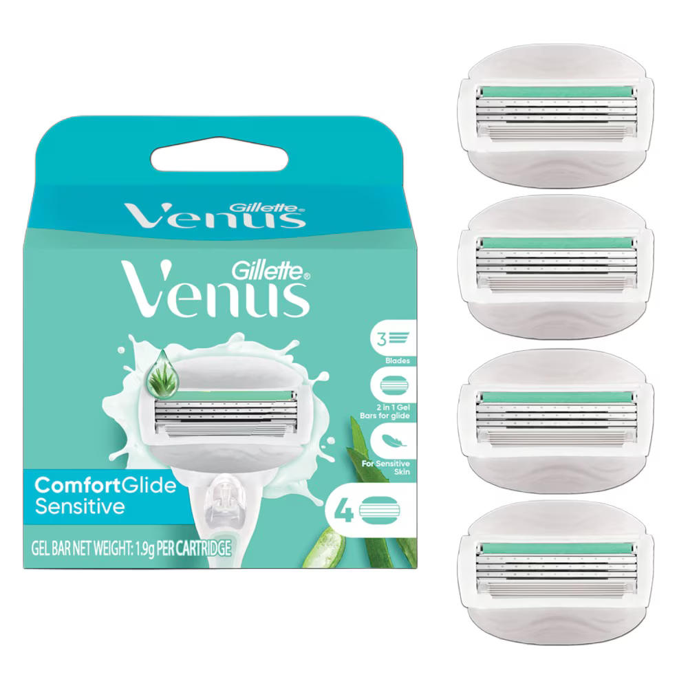 Gillette Venus ComfortGlide Sensitive Cartridges Pack of 4
