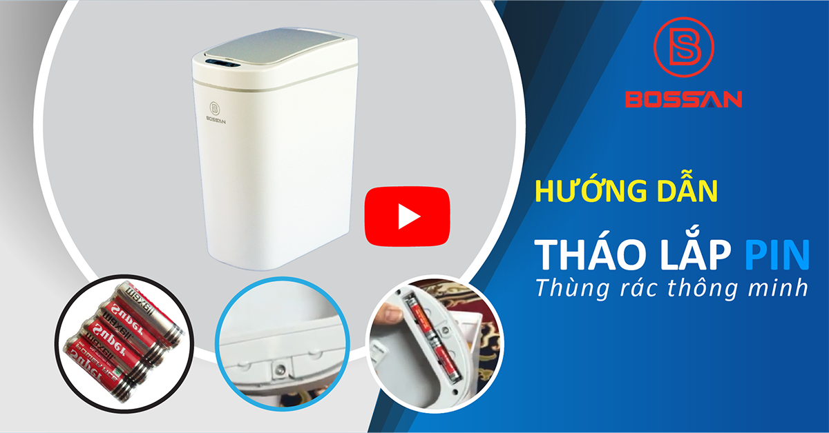 Hướng dẫn tháo lắp pin và sử dụng thùng rác thông minh BST-7-2S