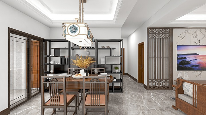 Mẫu phòng bếp phong cách thiết kế nội thất Trung Hoa - Dấu Ấn Độc Đáo