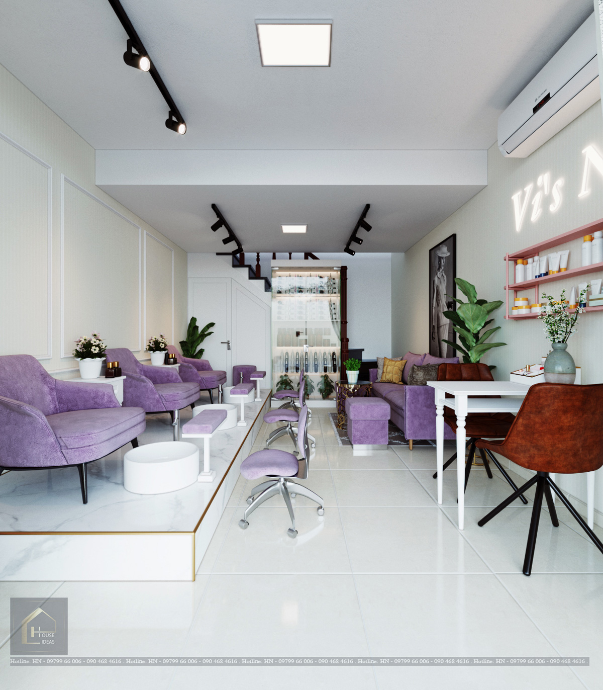 thiết kế cửa hàng nail