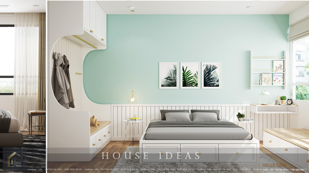 thiết kế phòng ngủ con xinh