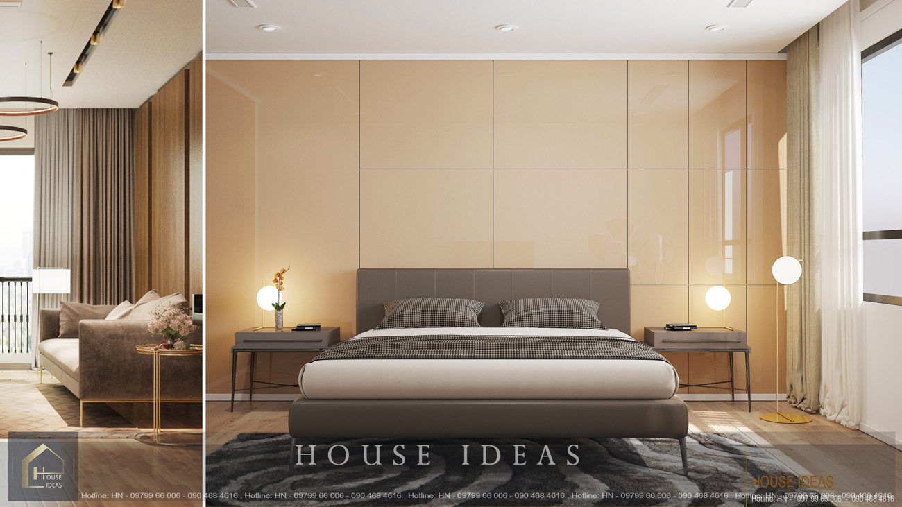 thiết kế phòng ngủ sang trọng hiện đại