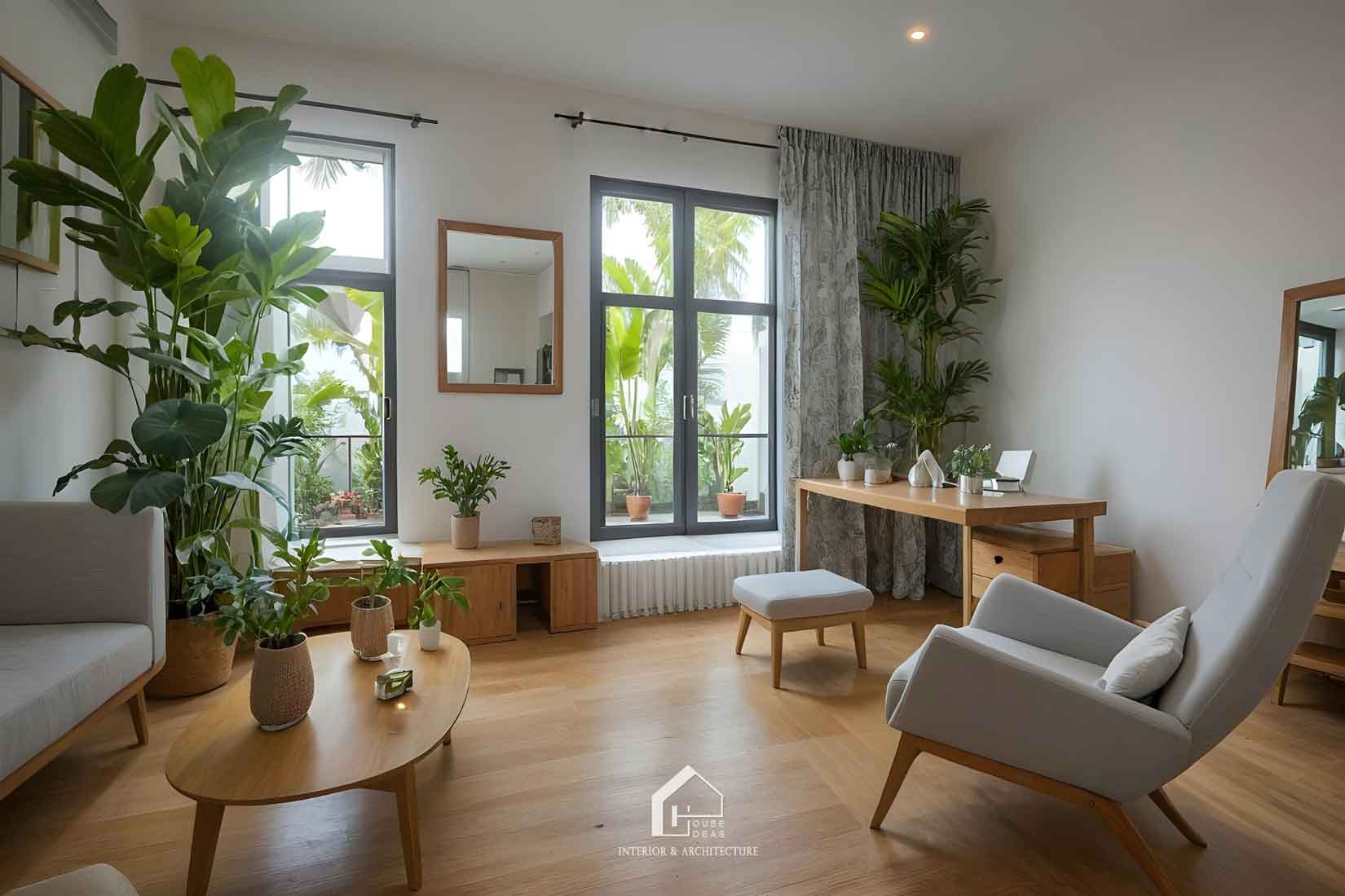 phòng khách phong cách nhiệt đới
