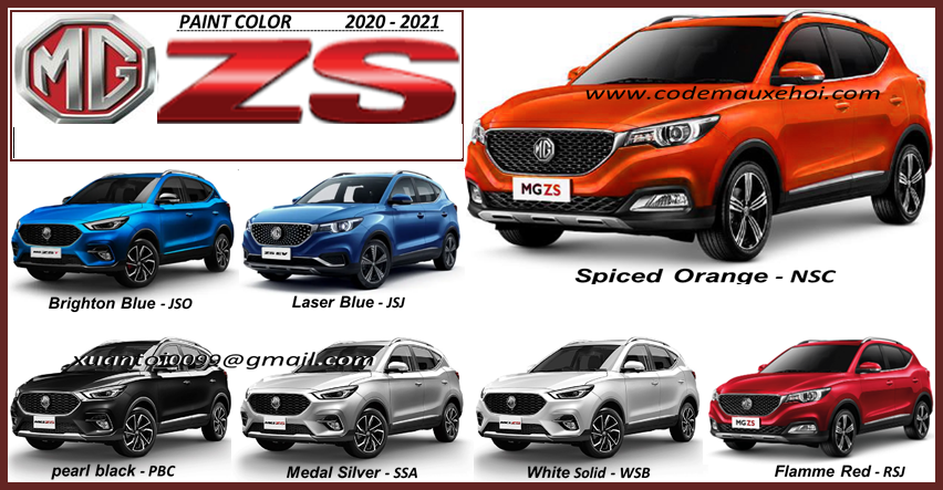 CODE MÀU XE MG CÔNG TY TNHH THƯƠNG MẠI - DỊCH VỤ SƠN QUANG PHÚ