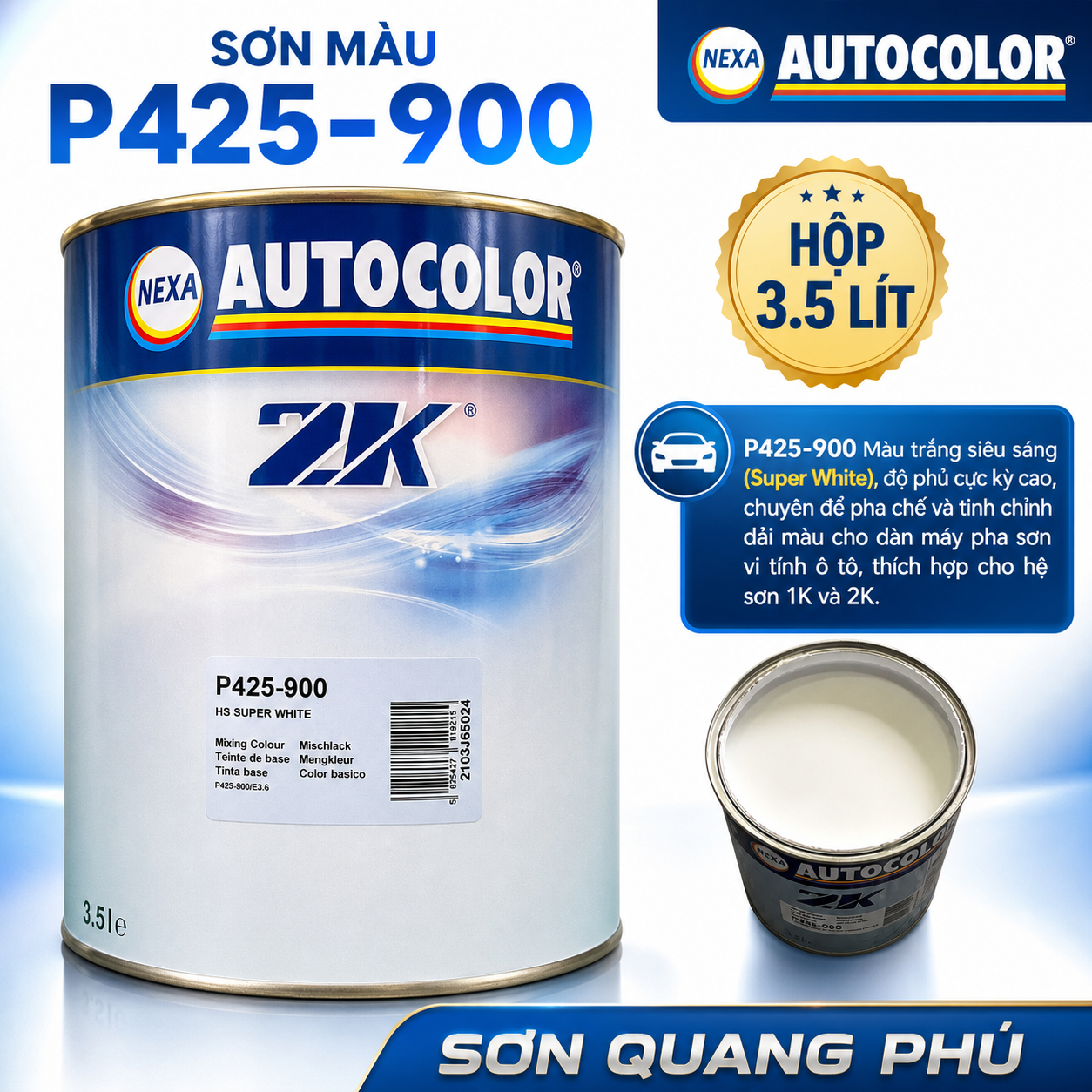 p425-900-son-goc-2k-mau-trang-super-nexa-autocolor-3-5-lit