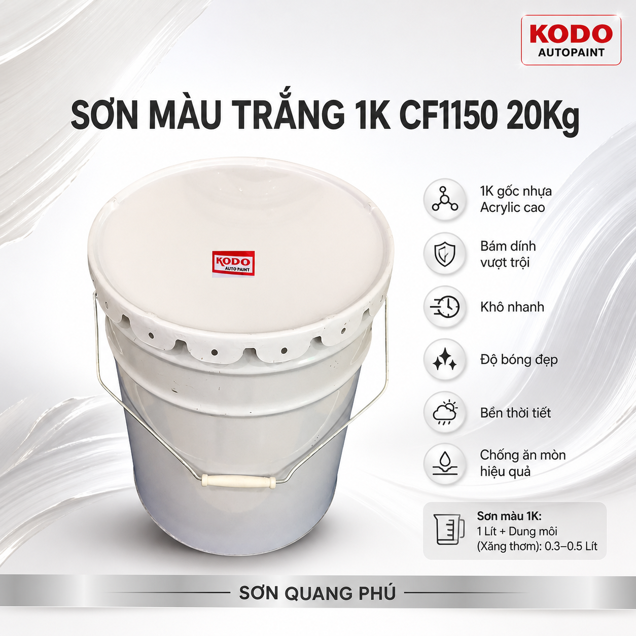 cf1150-son-mau-trang-1k-kodo-son-1-thanh-phan-acrylic-cao-cap-kho-nhanh-bam-dinh