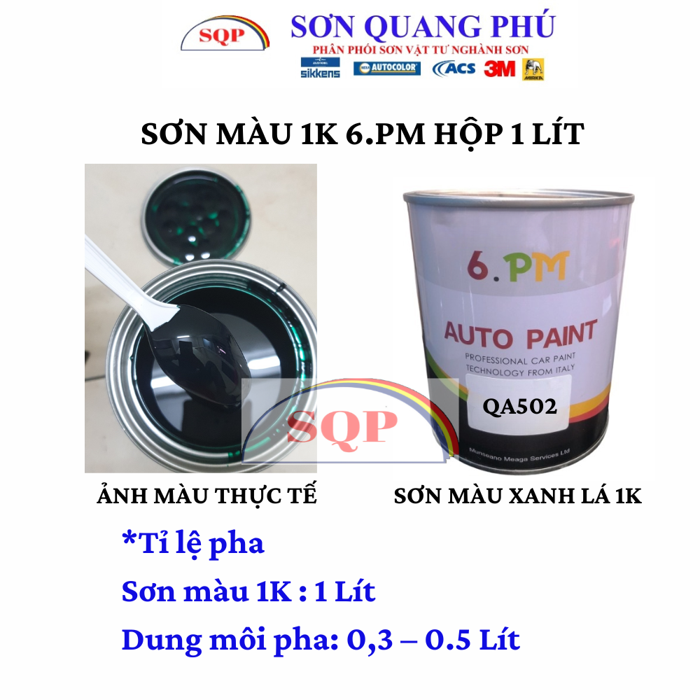qa502-son-mau-xanh-la-cay-thuan-1k-autopaint-hieu-6-pm-lon-1-lit-cho-oto-xe-may