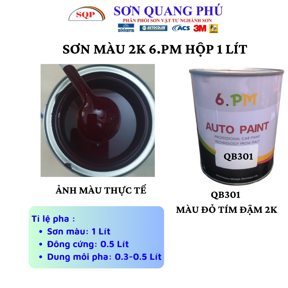 qb301-son-mau-do-tim-dam-2k-autopaint-hieu-6-pm-lon-1-lit-cho-oto-xe-may