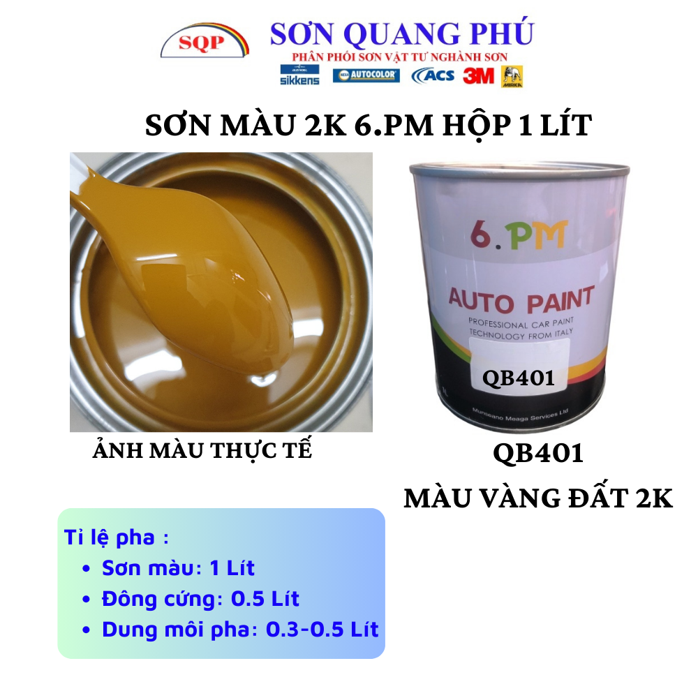 qb401-son-mau-vang-dat-2k-autopaint-hieu-6-pm-lon-1-lit-cho-oto-xe-may