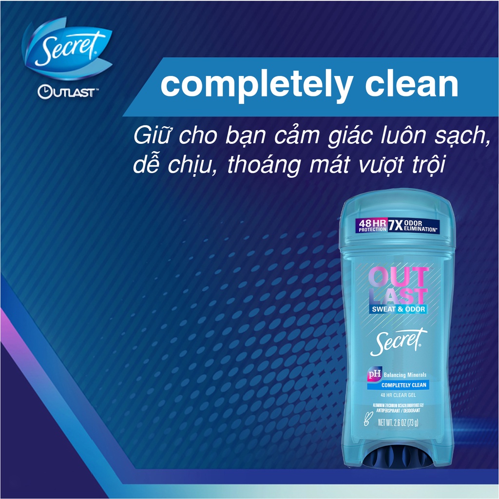 Gel Ngăn Tiết Mồ Hôi Và Khử mùi Secret Nhiều Mùi Hương 73g
