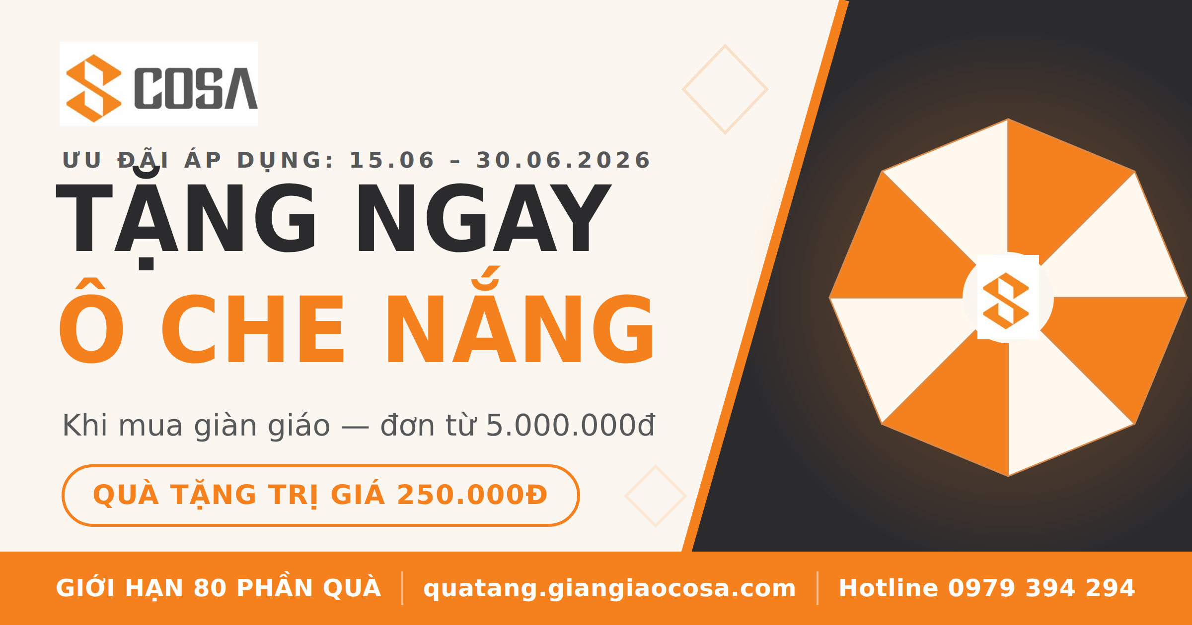 Chương trình khuyến mại tháng 6/2026 - Giàn giáo COSA