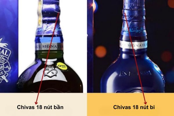 Nút bần và nút bi trên chai Chivas 18