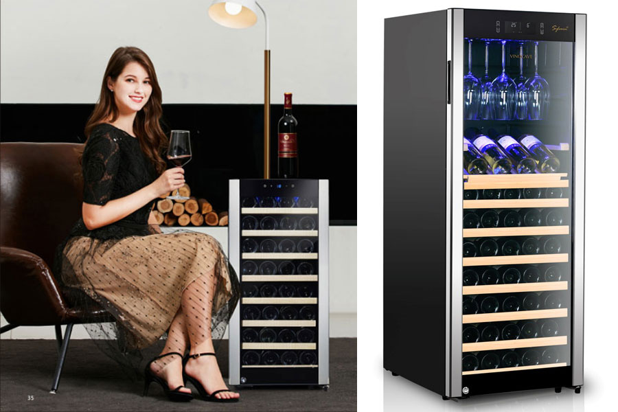 TỦ BẢO QUẢN RƯỢU VANG VINOCAVE 85 CHAI - 2 VÙNG NHIỆT ĐỘ