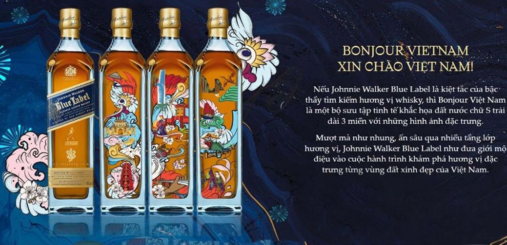 RƯỢU JOHNNIE WALKER BLUE - BONJOUR VIETNAM (Hết Hàng)