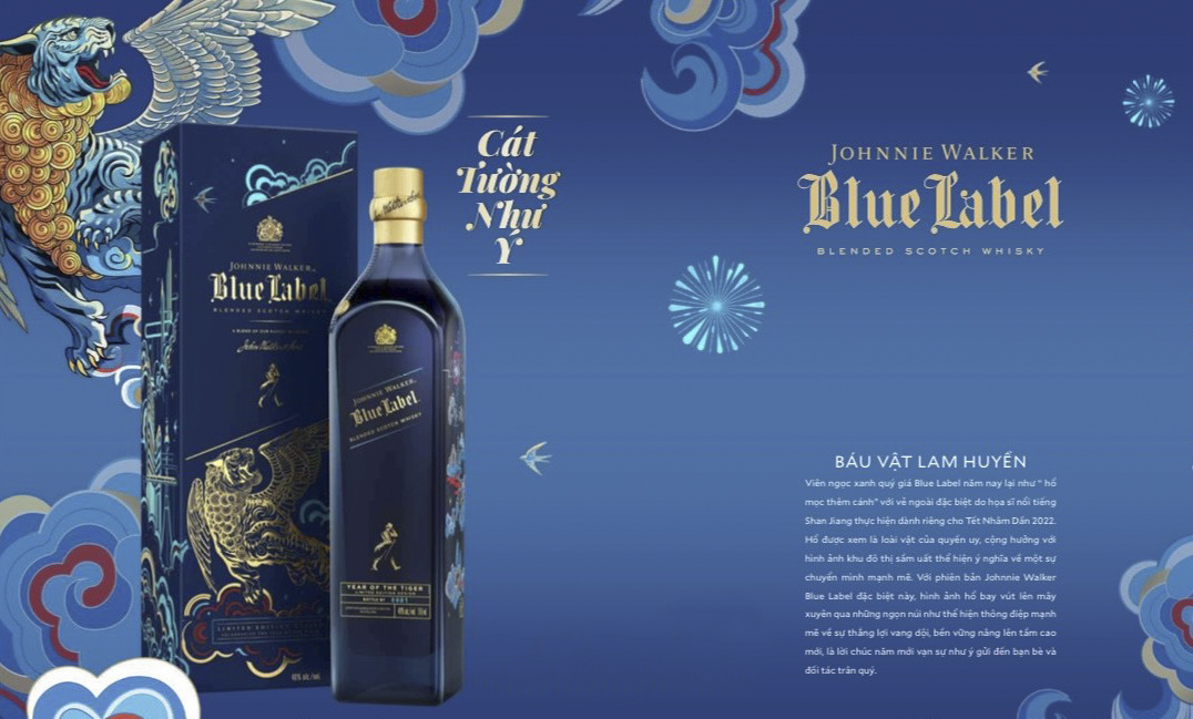 RƯỢU JOHNNIE WALKER BLUE - YEAR OF THE TIGER (Hết Hàng)