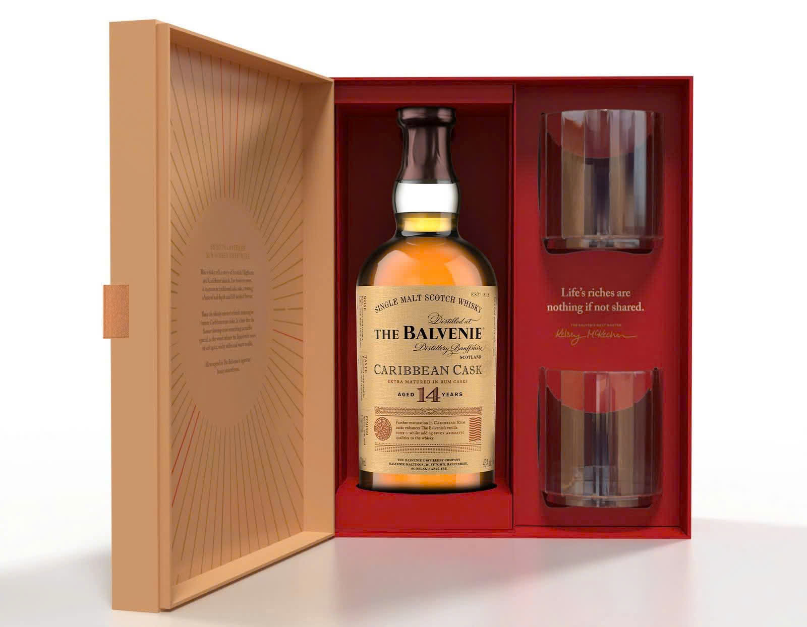 The Balvenie 14 Tết 2026 – Hộp quà Caribbean Cask sang trọng – quà biếu Tết đẳng cấp