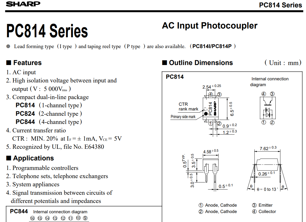 Opto cách ly quang PC814 SOP-4 SHARP loại tốt | Điện Tử HTE
