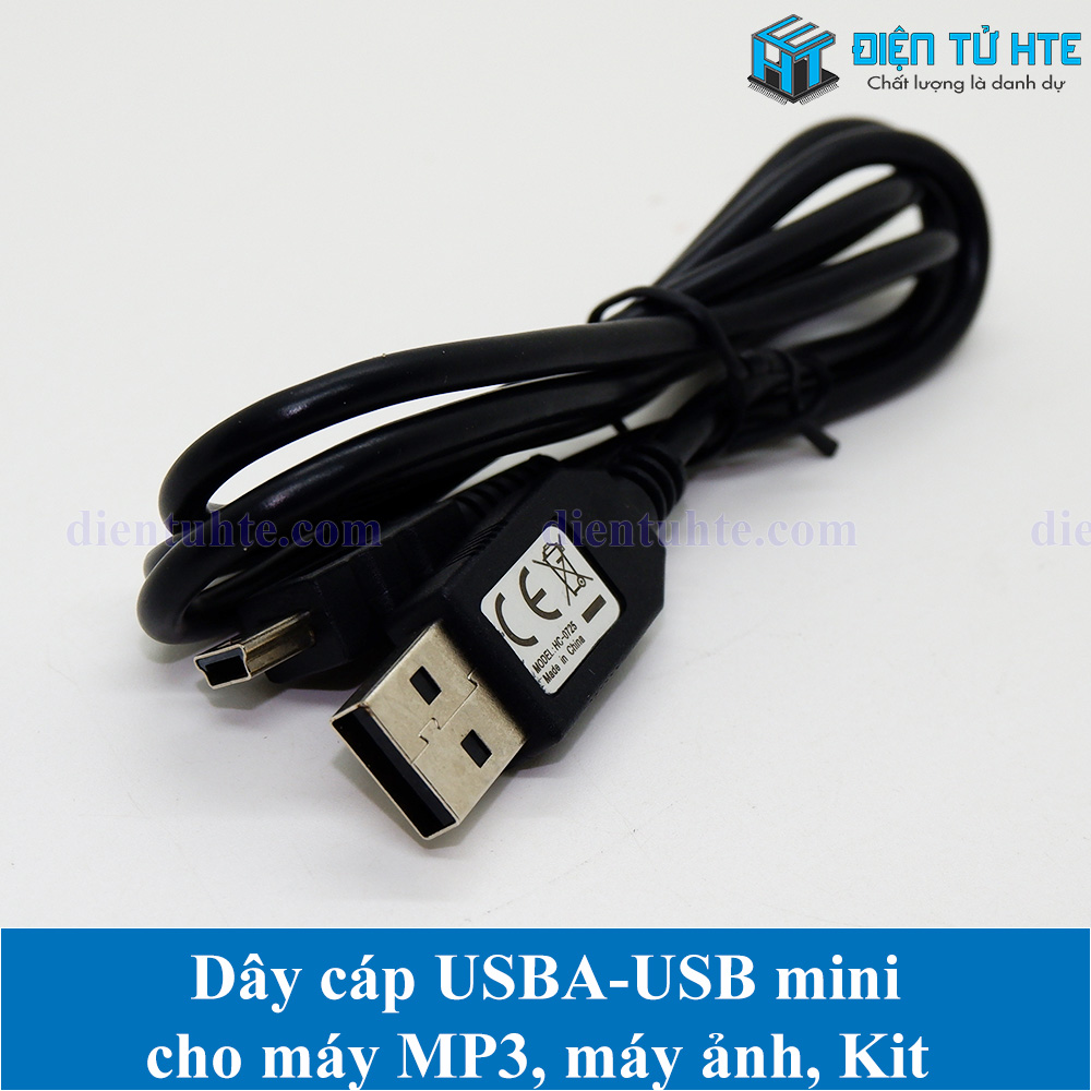 Dây USB A - mini USB loại tốt dài 80cm | Điện Tử HTE