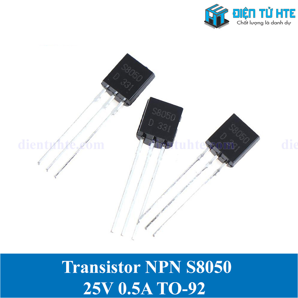 Transistor NPN S8050 PNP S8550 0.5A 25V chân cắm TO-92 | Điện Tử HTE