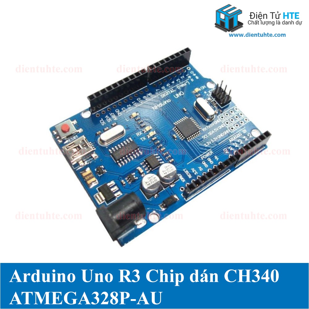 Arduino Uno R3 CH340 ATMEGA328P-AU Chip dán | Điện Tử HTE