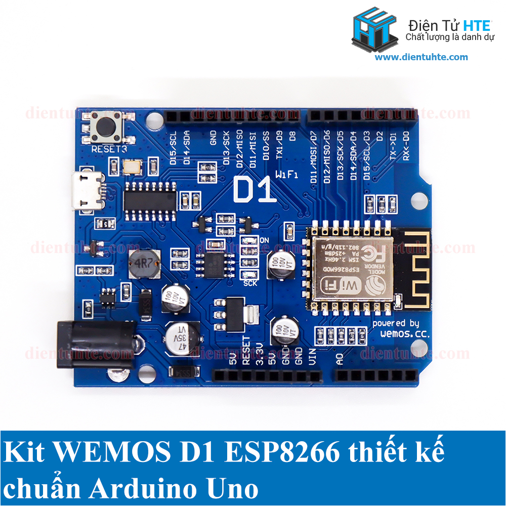 Kit Arduino Wifi ESP8266 NodeMCU Lua WeMos D1 R2 | Điện Tử HTE
