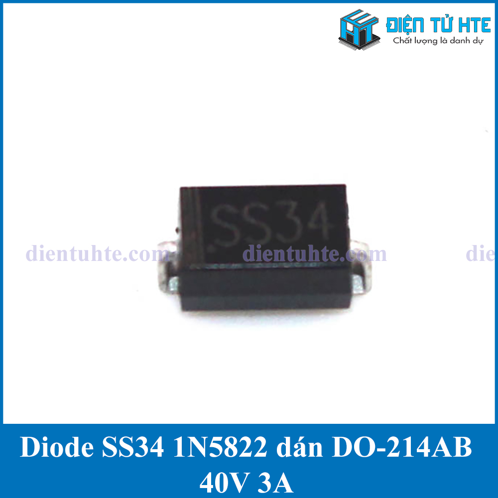 20 Diodes Schottky SS34 DO-214AB - 40V 3A - Pour Circuits Haute Fréquence - SMD - 9