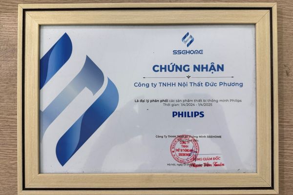 Giấy chứng nhận đại lý nhà phân phối két sắt Philips Công ty Đức Phương