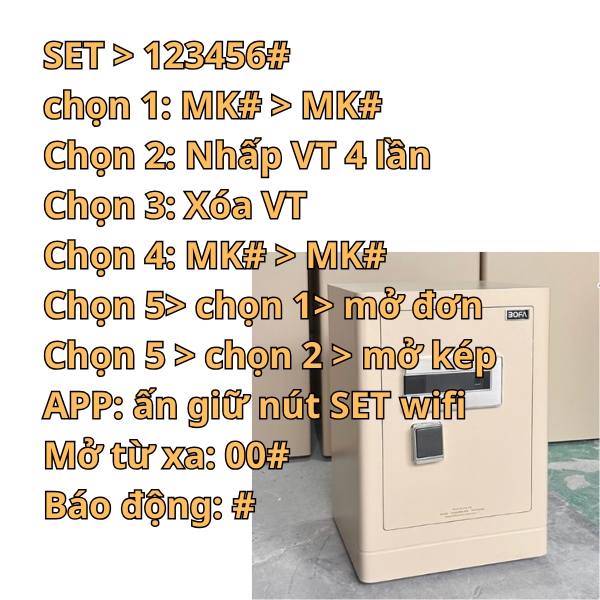 Hướng dẫn sử dụng két sắt Bofa kem