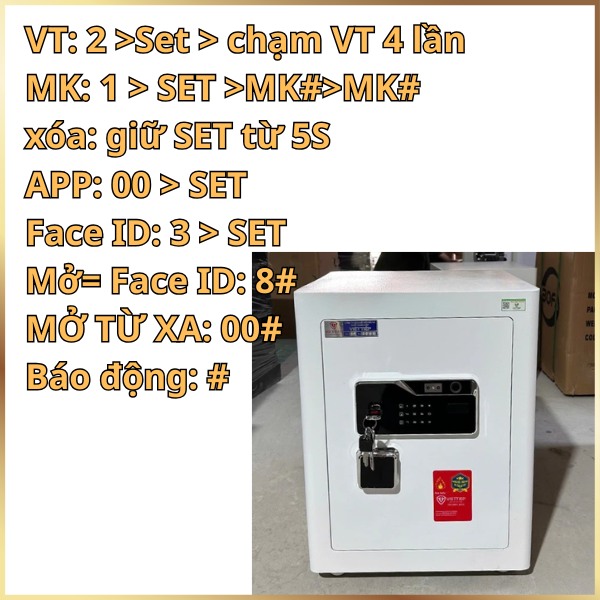 Hướng dẫn sử dụng két sắt nhận diện khuôn mặt face ID Việt Tiệp