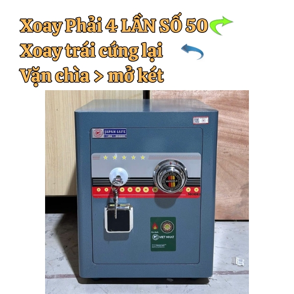 Hướng dẫn sử dụng két sắt Việt Nhật khóa cơ đổi mã