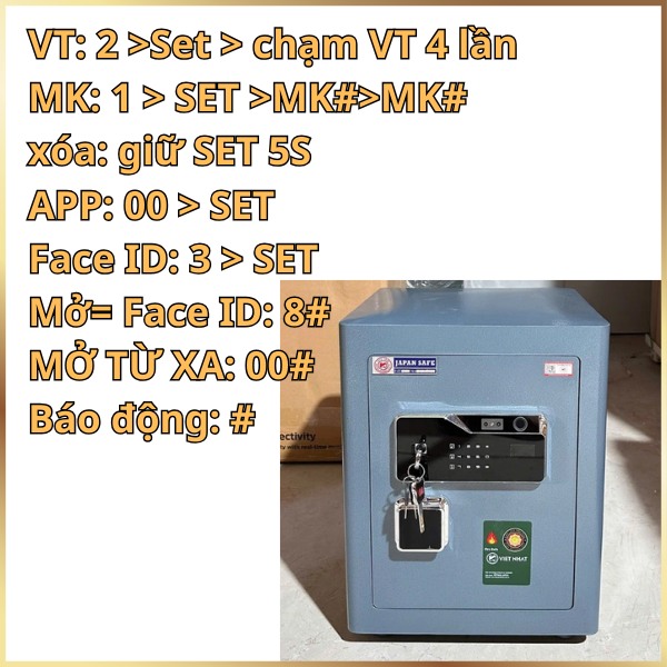 Hướng dẫn sử dụng két sắt face ID nhận diện khuôn mặt