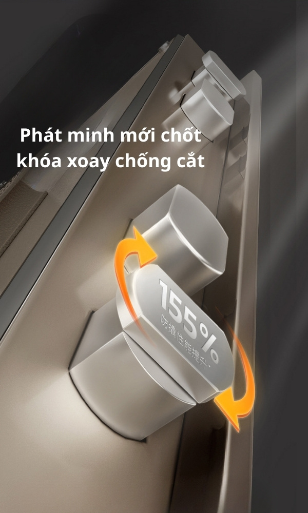 Phát minh mới với công nghệ chốt khóa xoay chóng cắt chỉ những dòng két sắt AIPU mới mới có