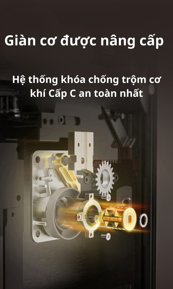 Két sắt AIPU trang bị hệ thống khóa cơ dẫn động bánh răng cấp C ( Cấp cơ khí an toàn nhất)