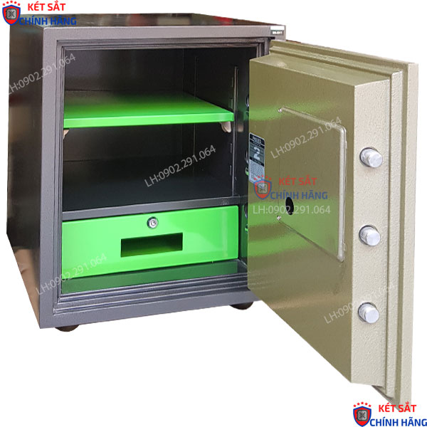 Nội thất két sắt Donghun DH52VT Hàn Quốc khóa vân tay điện tử