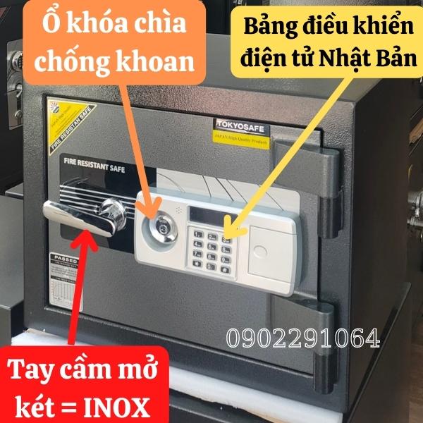 Két sắt mini điện tử TOKYO TKO43E có tính năng mở két không cần chìa khóa