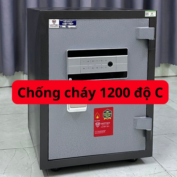 Két sắt Vân tay Việt Tiệp có thể chịu nhiệt độ chống cháy nên tới 1200 độ C trong 2 giờ