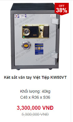 Két sắt chống cháy Việt Nhật VN50VT vân tay giá rẻ