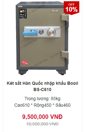 Két sắt chống cháy nhập khẩu Hàn Quốc Booil BS-C610