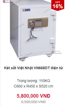 Két sắt chống cháy Welko US68DT điện tử xuất khẩu Mỹ