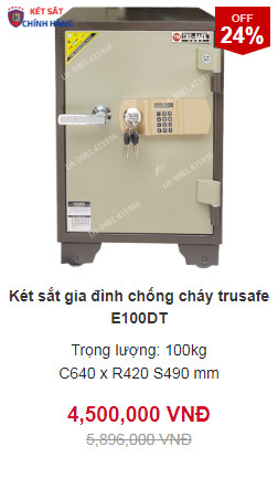 Két sắt Hàn Quốc trusafe TH100DT điện tử cho gia đình