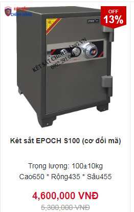 Két sắt Hàn Quốc Epoch S100 khóa cơ đổi mã chống cháy