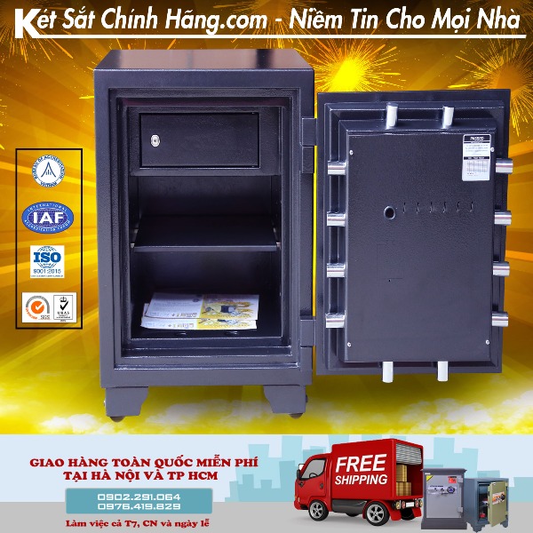 Nội thất két sắt xuất khẩu mỹ siêu cường US360F vân tay chống cháy