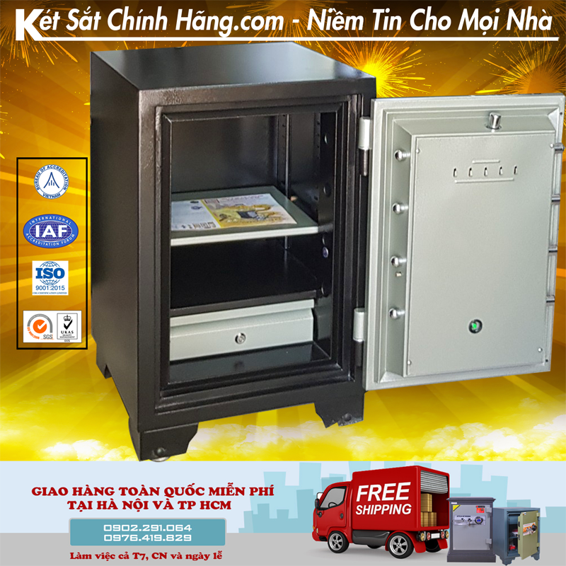 Nội thất két sắt C110KDT khóa điện tử chống cháy