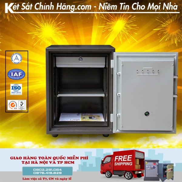 Nội thất két sắt nhập khẩu cao cấp giá rẻ C55KDT khóa điện tử chống cháy chống trộm