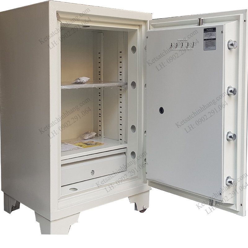 Nội thất két sắt hàn quốc C900DT khóa điện tử màu trắng